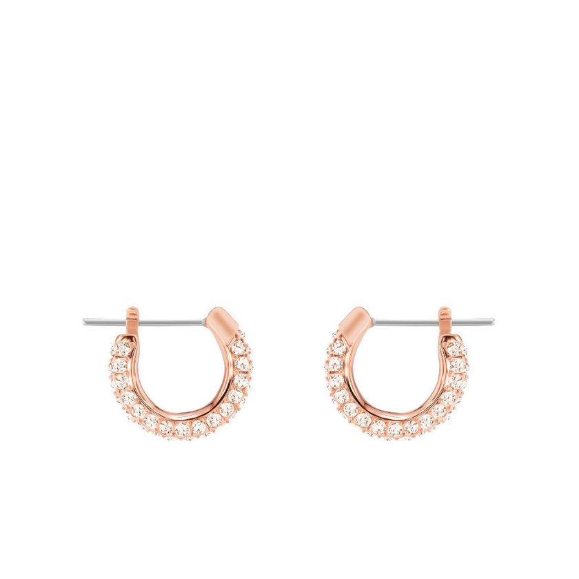 Stone Pierced Hoop Earrings